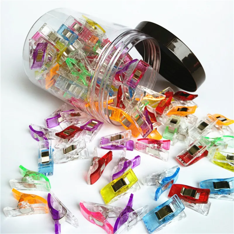 

30set/lot 100pcs Sewing Clips Multicolor Plastic Clips Fabric Clamps Patchwork Craft Clips Clothing Clips Holder Quilting Clip