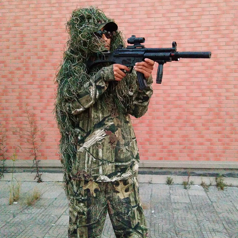 Men Ghillie Blankets/Cover Camouflage Ghillie Suit Hat Handmade Knitting 80x90cm Hunting Cloak Camouflage Hunting Clothes Cover