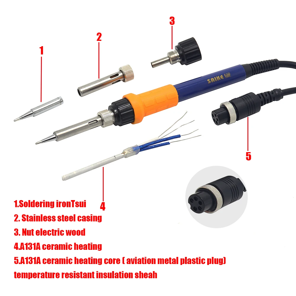 Saike 952D Soldeerbout Handvat Is Geschikt Voor Saike 928 928D 898D + 909D + 952D 8310D 8510D Serie Lassen station Vervanging