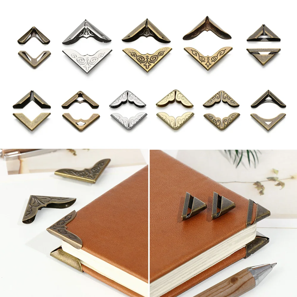 4PCS Retro Metal Iron Corners Book Corner Protector Photo Albums Book Menus Decoration Cover DIY Crafts Scrapbook Accessories