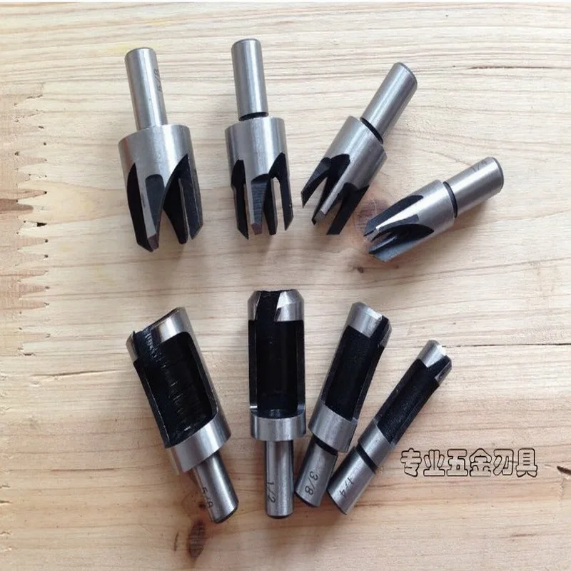 Free Shipping of Wood Plug Cutter Cork Drill Bits Cutting Tools Set Straight Claw CARPENTRY CORK DRILL WOODWORK PLUG CUTTERS