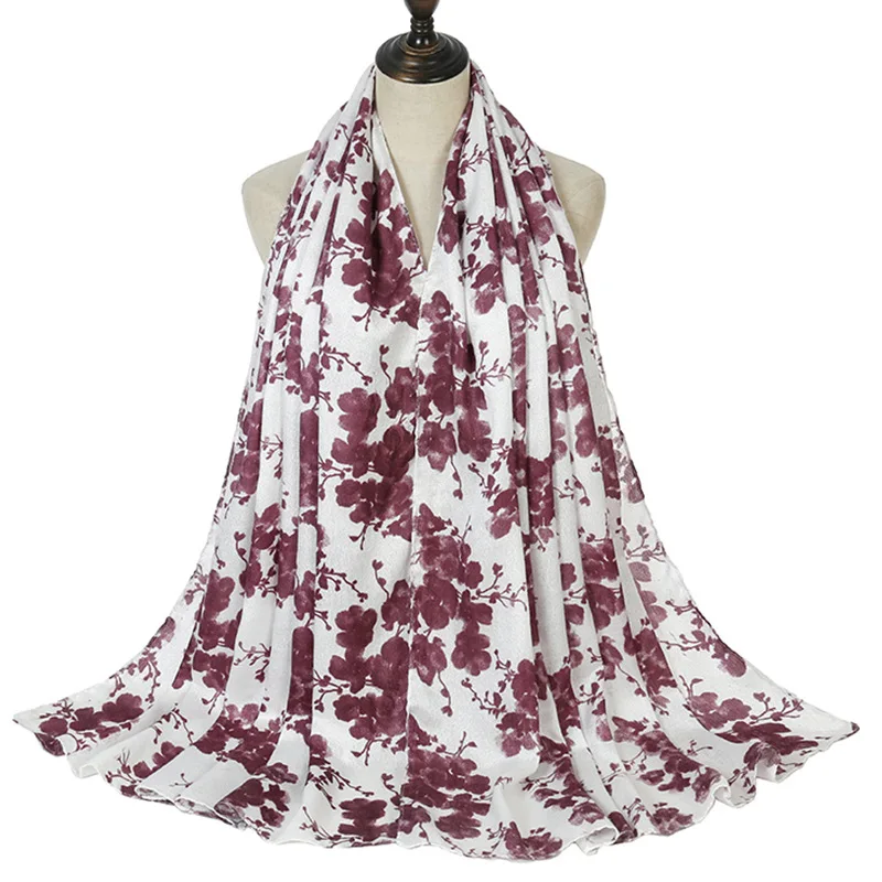 

Winter New Style Fashion Ink Printing Scarf Shawl Printing And Dyeing Polyester Headscarf