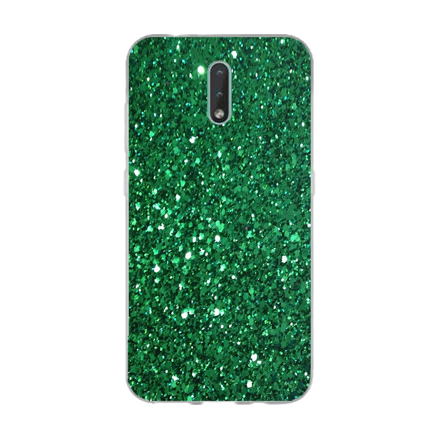 321FG Beautiful Emerald Green glitter gift Soft Silicone Tpu Cover phone Case for Nokia 2.1 2.3 3 3.1 4.2 5 5.1 Plus 7.2 6 8