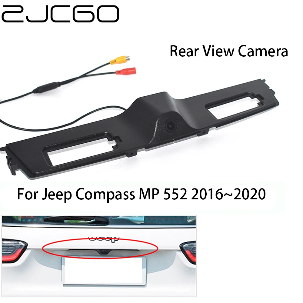 

ZJCGO CCD Car Rear View Reverse Back Up Parking Trunk Handle Night Vision Waterproof Camera for Jeep Compass MP 552 2016~2020