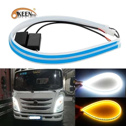 2pcs 24V Truck DRL Daytime Running Lights Led Strip Turn Signal DRL Led Strip Car Light Accessories Brake Lights Headlight