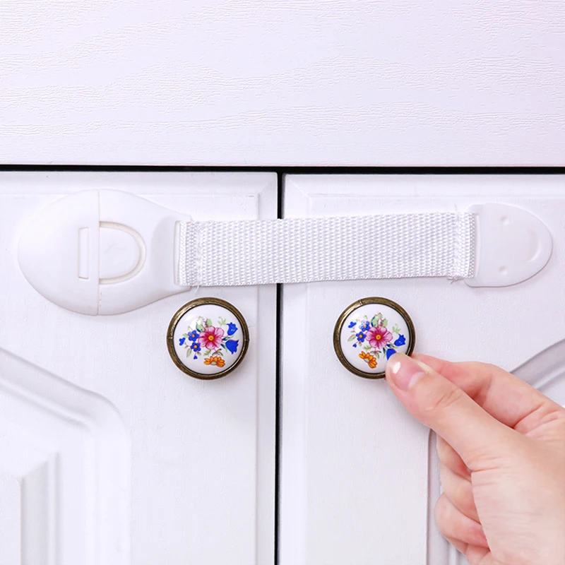 2pcs Child Lock Safety Drawer Lock Children Infant Baby Ribbon Cloth Wardrobe Lock Kids Safety Fingers Cabinet Locks & Straps