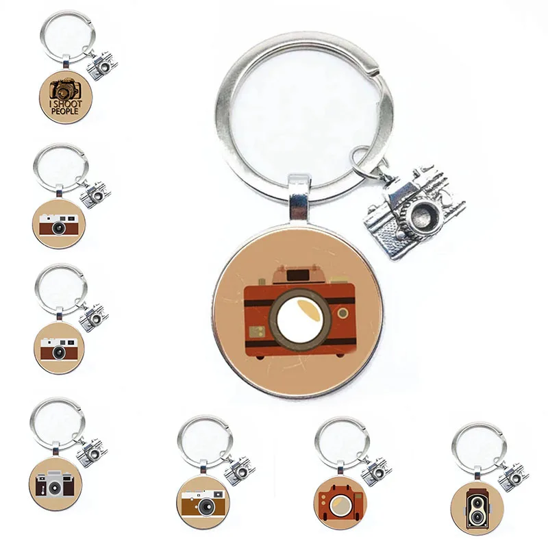 Лидер-продаж-Ретро-винтажный-стеклянный-кабошон-брелок-для-ключей-модная-модель-подвеска-брелок-фото-сделай-сам-оптовая-продажа-подарок-милый-узор-s