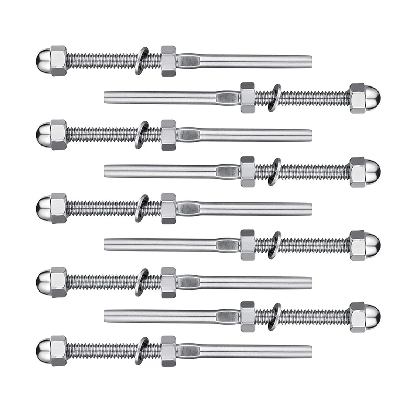 Imagem -02 - Terminal Rosqueado da Extremidade da Tensão do Parafuso Prisioneiro da Swage de 64 Peças para de Aço Inoxidável da Mão da Swage T316 da Plataforma do Cabo