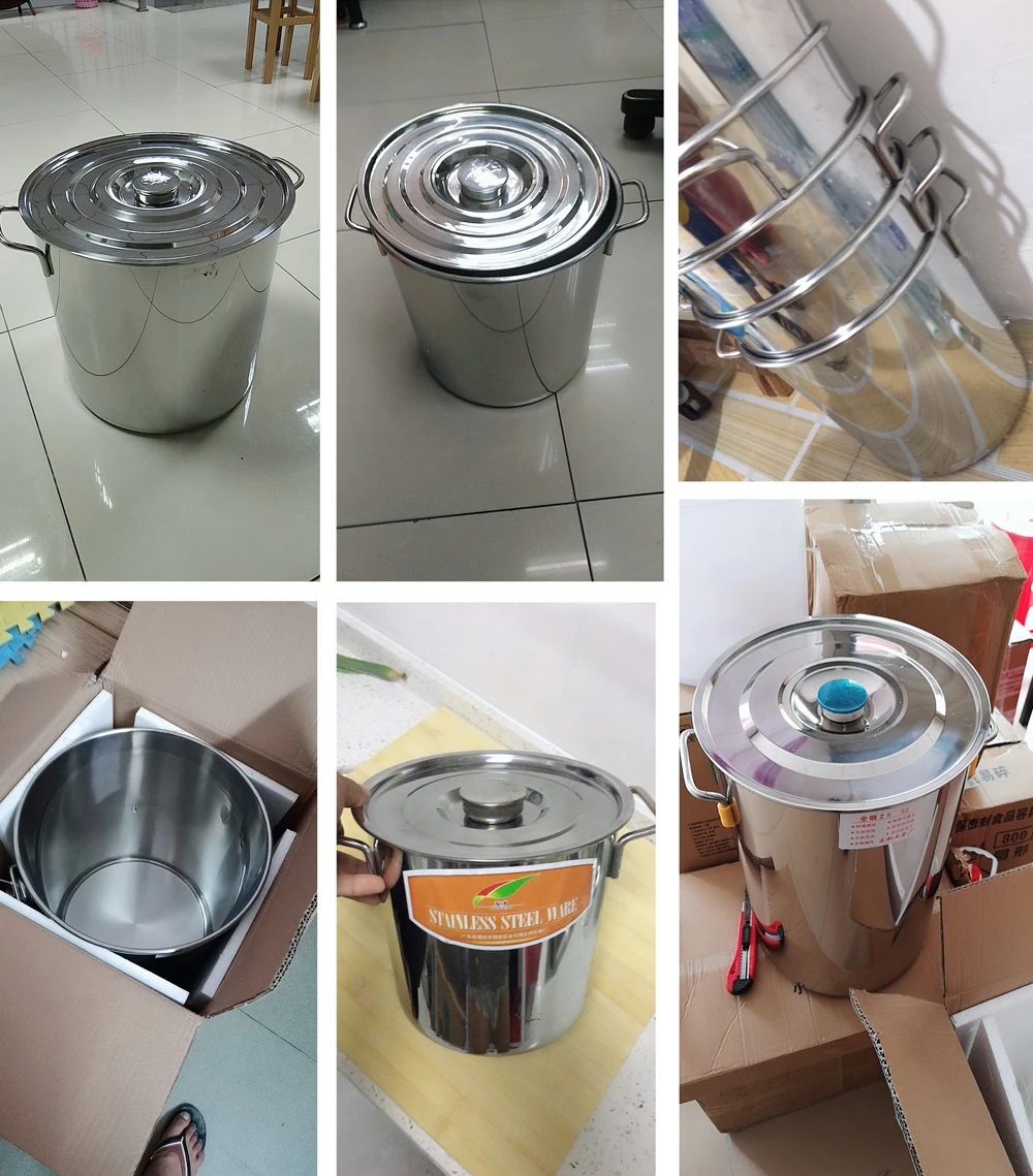 Stainless Steel Soup Pot Commercial Braised Pork Bucket Milk Barrel Stew Pot Fermentation Tank Cooking Hotpot Kitchen Fermenter