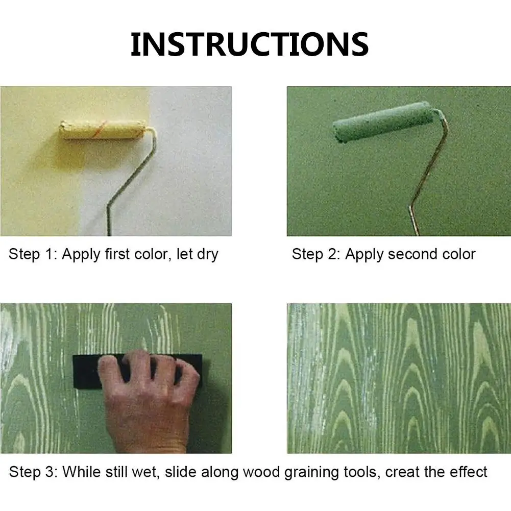 Gỗ Graining Tự Làm Dụng Cụ Giả Vân Gỗ Lăn Sơn Bàn Chải Tranh Treo Tường Bộ Dụng Cụ Treo Tường Họa Tiết Tranh Nghệ Thuật Gỗ bàn Chải