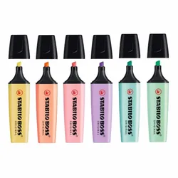 STABILO BOSS ORIGINAL Pastel Highlighter Pens and Text Markers 4 Hours Dry-Out Protection for