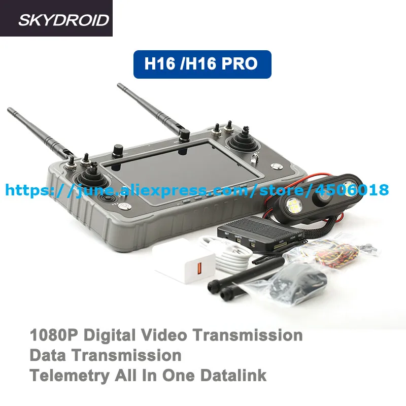 New Skydroid H16 / Pro 2.4GHz 16CH FHSS 20KM 1080P Digital Video Data Transmission Telemetry Transmitter Telemetry 4in1 Datalink