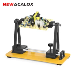 NEWACALOX Magnetic Welding Third Hand LED Magnifier Lamp Adjustable Circuit Board Bracket 360° Rotating PCB Fixture Repair Tool