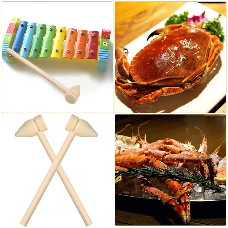 20/50/100 Pcs Mini Wooden Hammer Wood Mallet For Crackable Cake Lobster Crab Shell Shellfish Baby Educational Toy