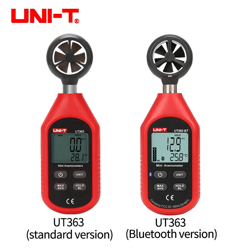 UNI-T UT363 Handheld Mini Digital Anemometer Wind Speed Measurement Temperature Tester LCD Display Air Flow Speed Wind Level