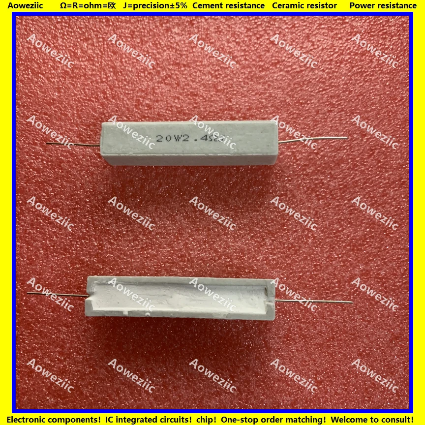 

10Pcs RX27 Horizontal cement resistor 20W 2.4 ohm 20W 2.4R 2.4RJ 20W2R4J Ceramic Resistance precision 5% Power resistance