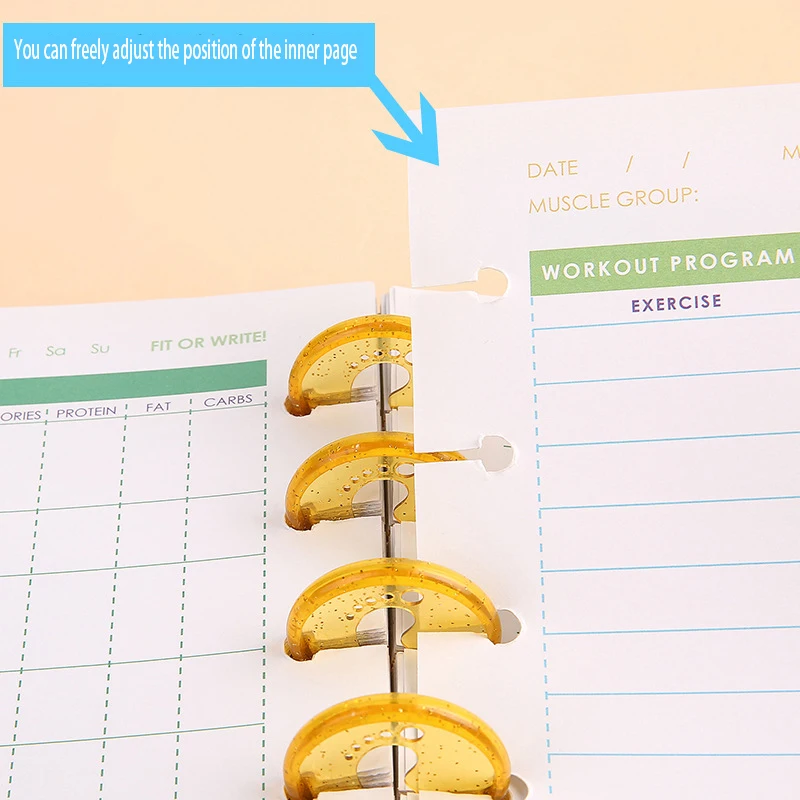 35MM Pilz Discs Notebook Bindung Schnalle Planer Discs 360 Grad Faltbare Binder Ringe Lose-blatt Notebook Büro Liefert
