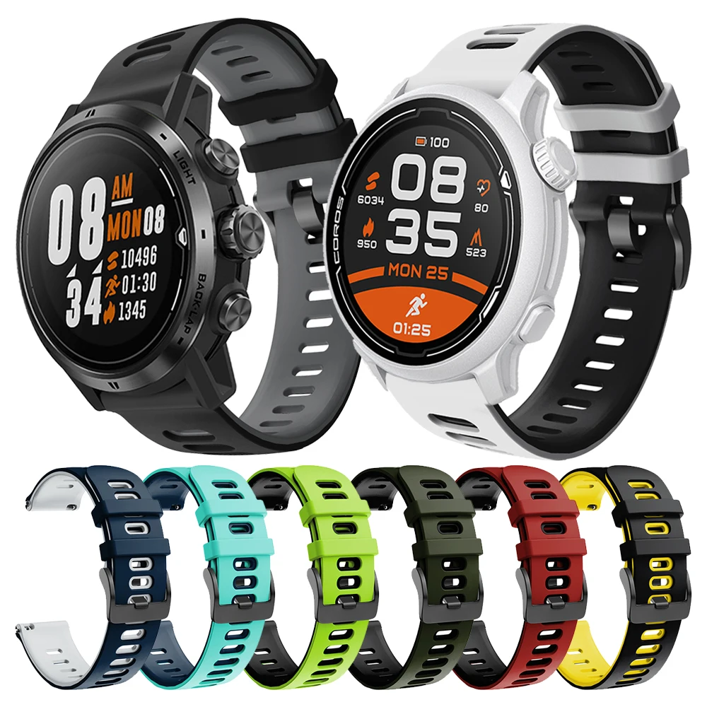 22 20mm Sport Silicone Watchband For COROS PACE 2 APEX 2 Pro WristStrap For COROS APEX Pro 46 42mm Wristband Bracelet Accessorie