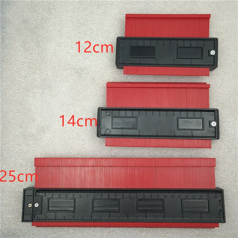 12mm 14mm 25mm Contour Gauge Plastic shape Profile Copy for Wood Marking Tool Tiling Laminate Tiles General Tools