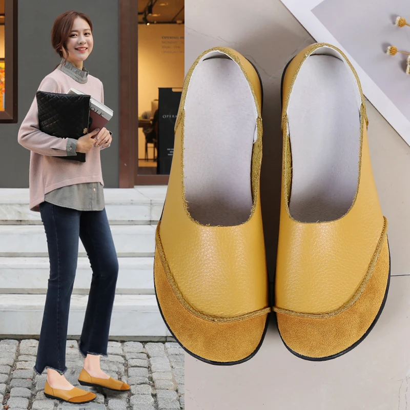 10 Colour 2020 Autumn Women Genuine Leather Oxford Handmade Slip On Soft Bottom Casual Flats Shoes for Female Loafers Walking