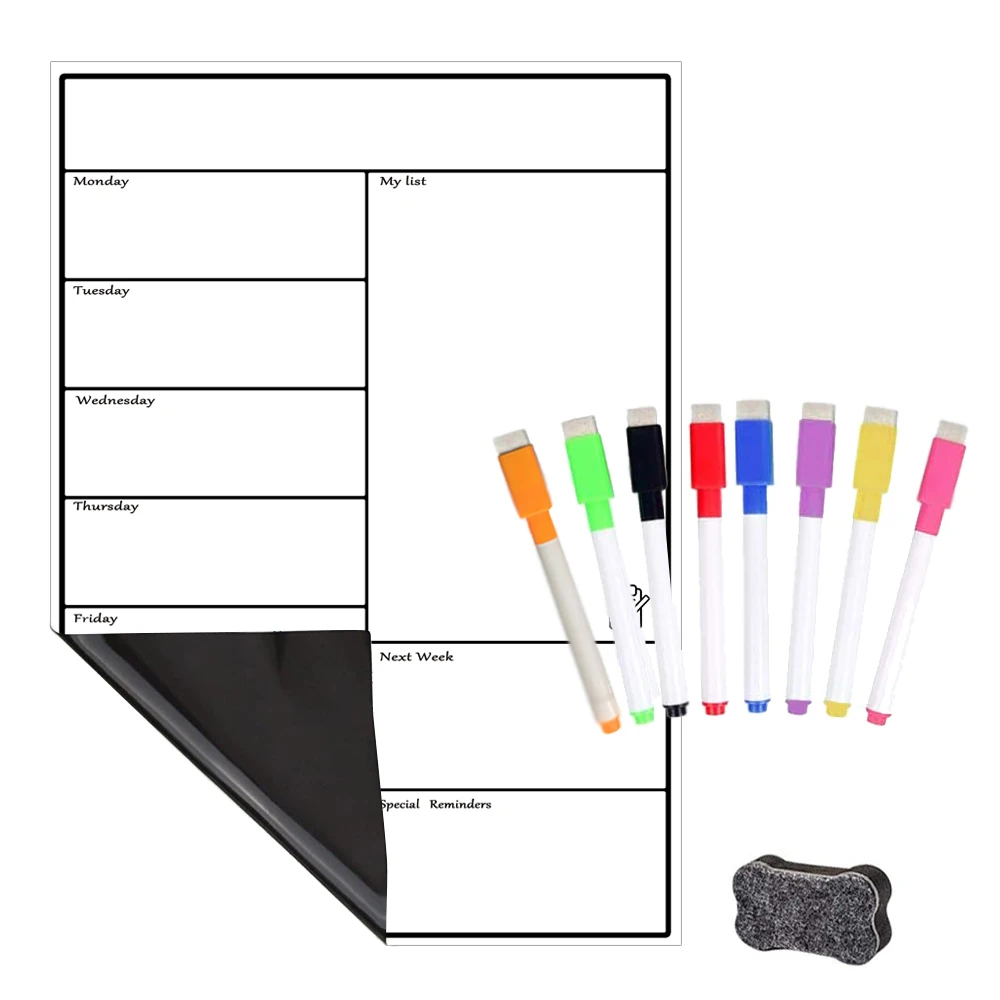 Magnetic Dry Erase Weekly Planner Board Refrigerator Weekly Whiteboard Calendar Resistant Technology Family, Home, Office Fridge