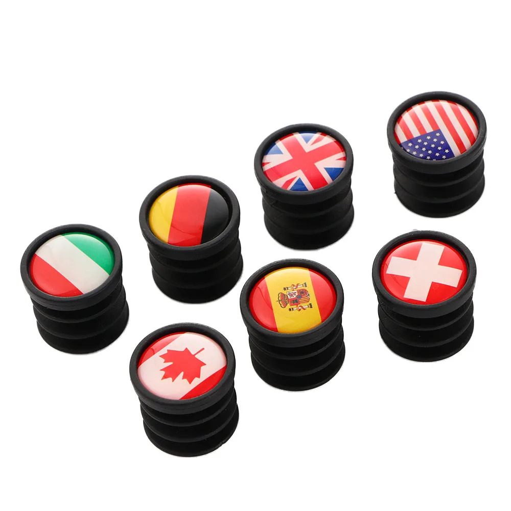 1 Pair National Flag Bike Handlebar Plugs MTB Mountain Road Bike Bicycle Grips End Cap