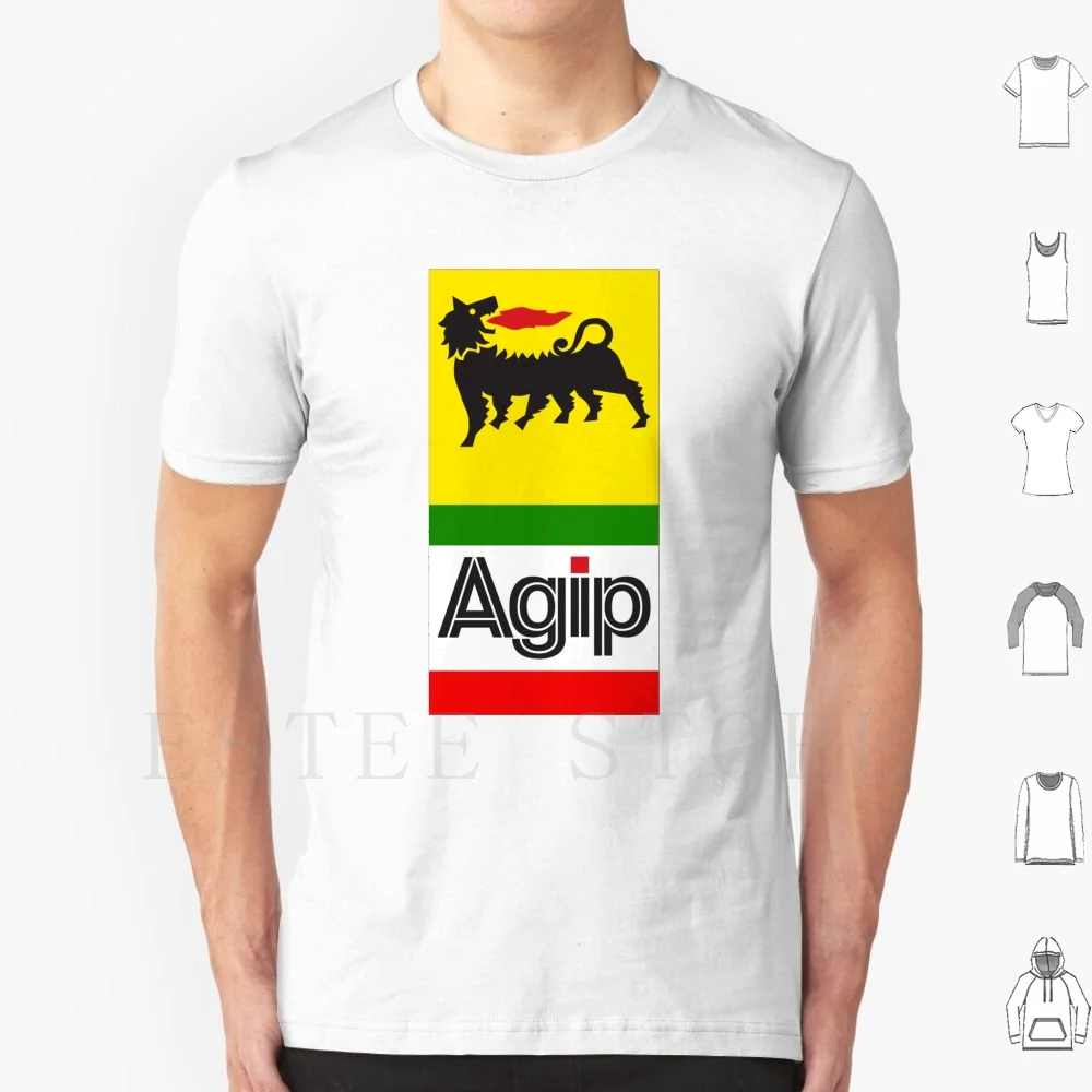 Agip T Shirt Print Cotton Agip Gas Motors Engine Automotive Fuel Italy Races Petroliana