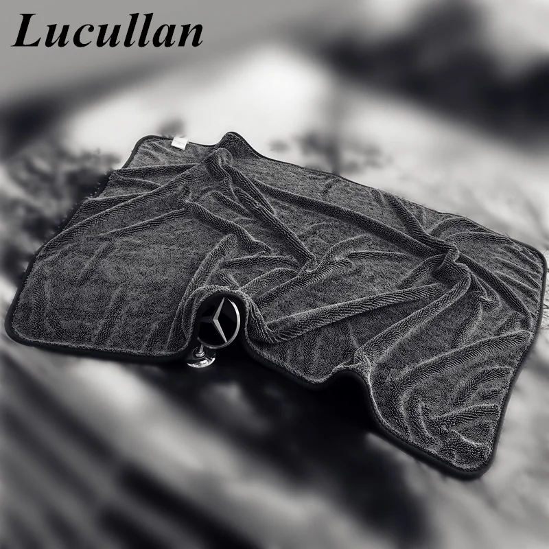 Lucullan 60X90cm Microfiber Twist Drying Towel Professional Car Cleaning Cloth for Cars Washing Polishing Waxing Detailing