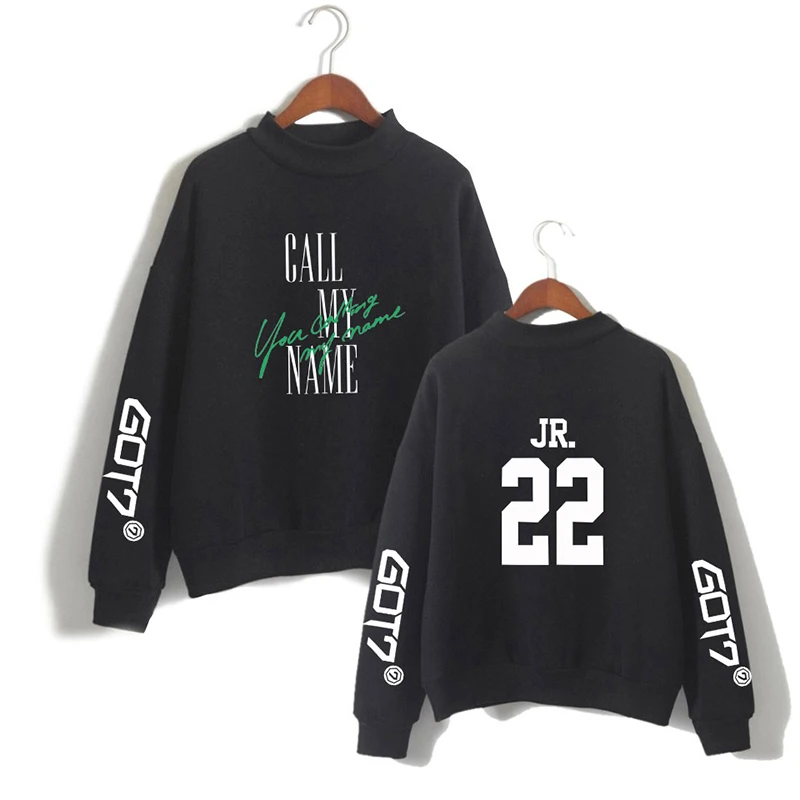 

Got7 JR 22 Kpop High Collar Hoodies Men Women Capless Sweatshirts Tops Harajuku Long Sleeve Unisex Hoodie Pullover Plus Size 4XL