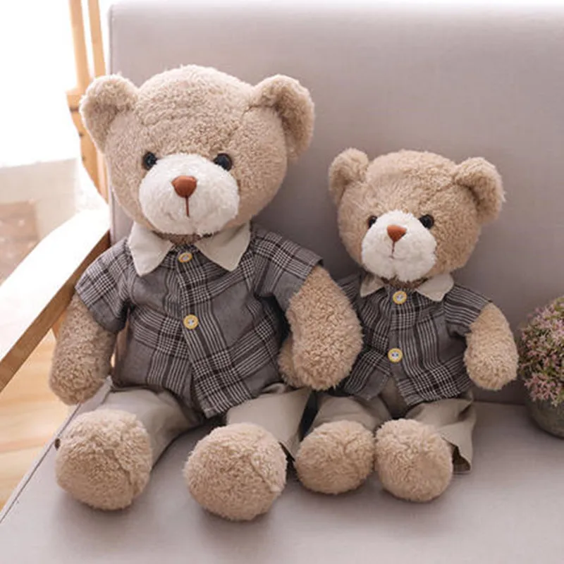 

50cm Teddy bear doll rabbit stuffed plush toy with dress bear doll cute couple bunny Valentine's Day gift