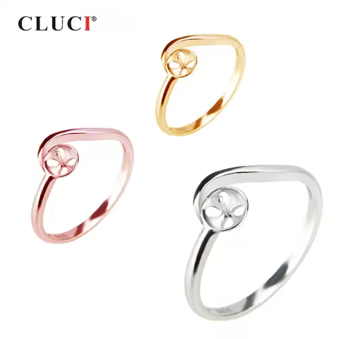 CLUCI Style Adjustable Wedding Rings For Women Jewelry Bague Bijoux Sterling Silver Female Engagement Ring Accessory SR2056SB
