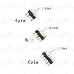 10pcs 30pcs 6pin rgbcct led connector, 4 5 6pin 2.54mm needle distance, male to male/female connector for rgb cct rgbw led strip