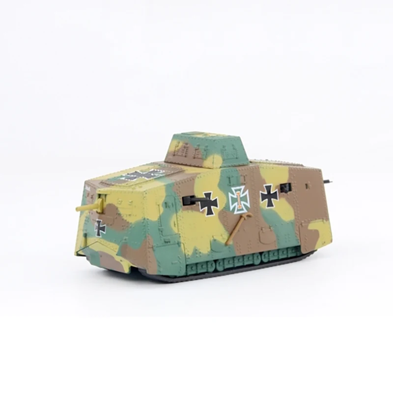 Diecast 1:72 German A7V Armored Vehicle World War I Tank Simulation Alloy Static Finished Model Collectibles Gifts & Toys