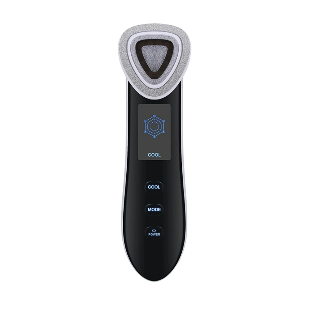 AOKO Rechargeable LED EMS  Beauty Machine Ion Beauty Device Cooling Hammer Face Lift Skin Tighten Skin Rejuvenat Facial Massager