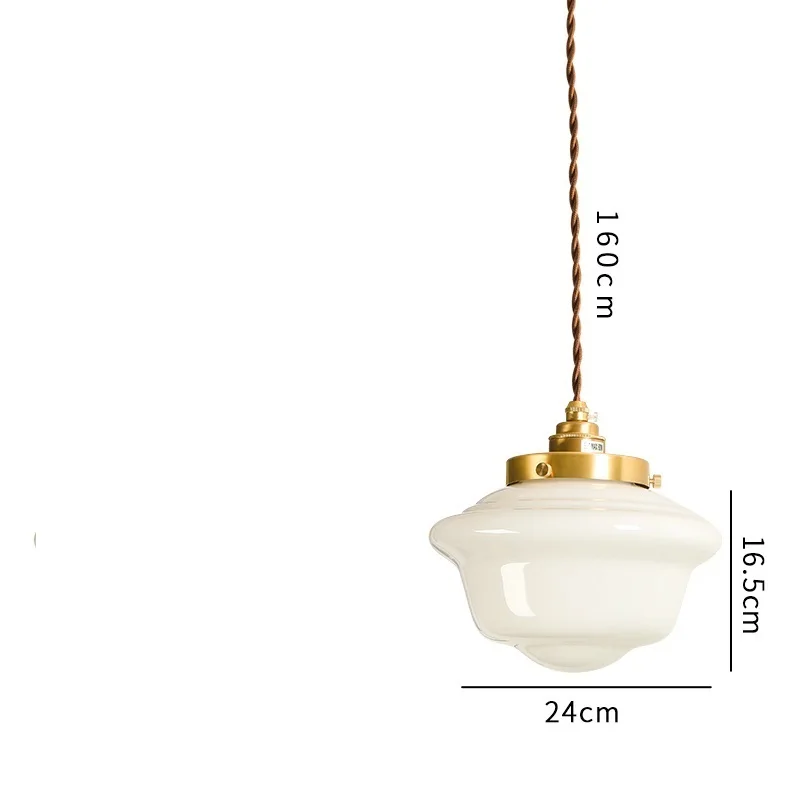 IWHD White Glass LED Pendant Light Fixtures Japanese Style Nordic Modern Copper Pendant Lamp Hanging Lights Luminaria Lampara