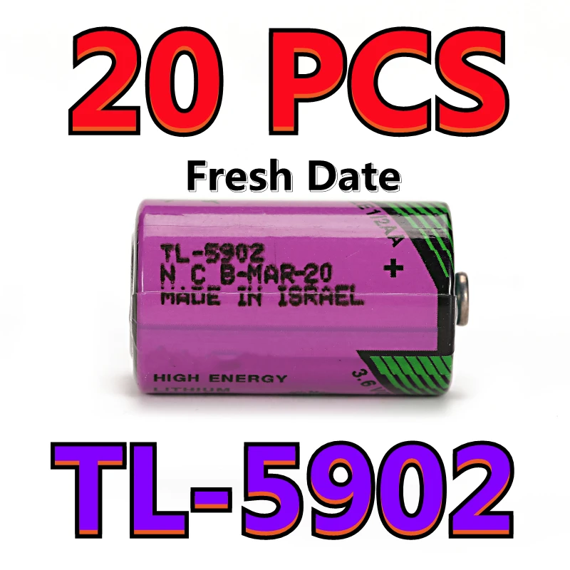 20PCS Original New TL-5902 1/2AA ER14250 Lithium Battery 3.6V 1200mah For S5 PLC CNC Machine 6ES5980-0MA11