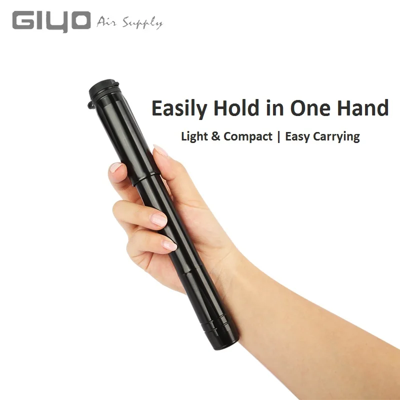 Giyo Hidden Hose Cycling Hand Pump Bicycle Inflator 120psi CNC Alloy Road Bike Schrader Presta Valve MTB Pump Mini Tyre Inflator