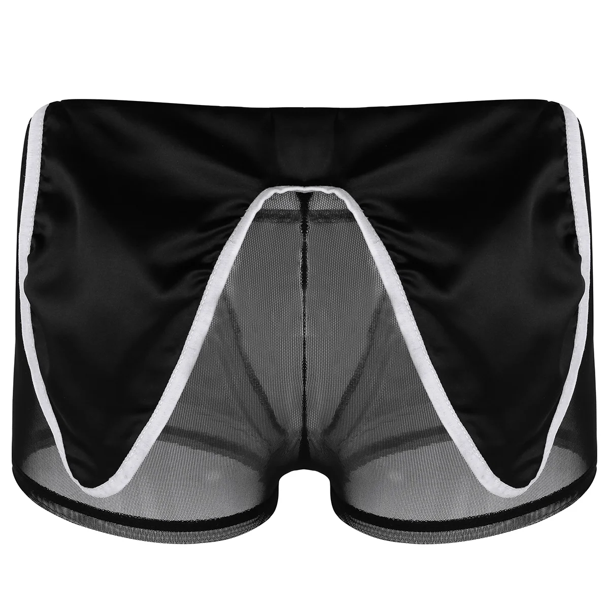 Men\'s Waiter Cosplay Lingerie Sexy Tuxedo Costume Role Play Uniform See Through Boxers Shorts with Bunny Ears Headband Collar