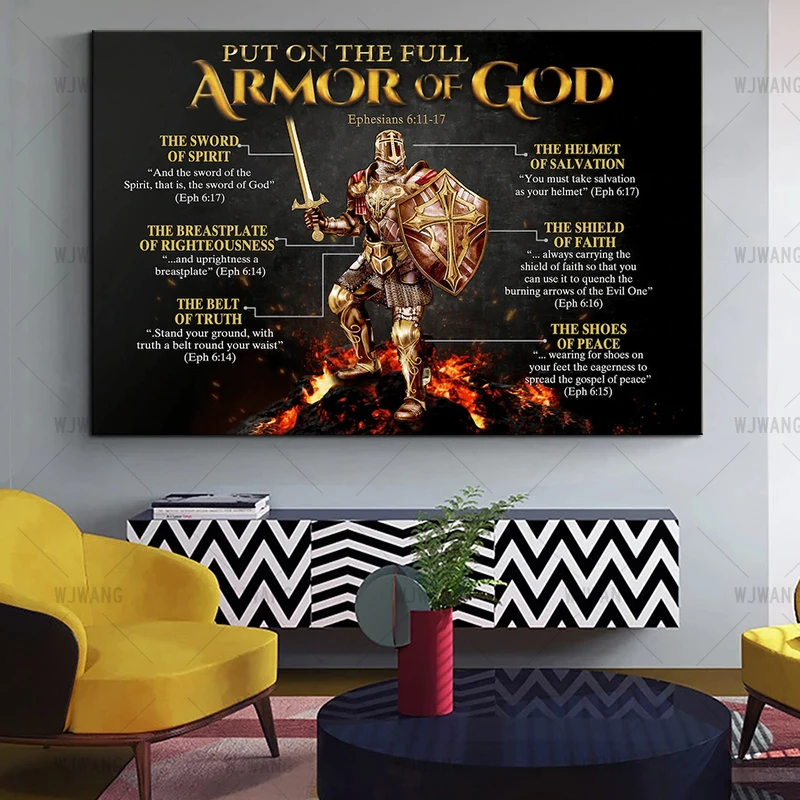 Armor of God Jesus Canvas Wall Art Picture Posters and Prints Christian Canvas Painting Wall Decor Art Home Decor Christmas Gift