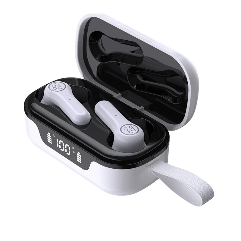 Bluetooth Earphone LED Digital Display with Charging Compartment IPX4 Waterproof 13MM Powerful Dynamic Wireless Tool