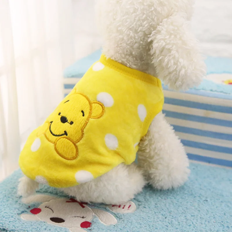 Pet Clothes Dog Clothes Flannel Warm Cartoon Series Cloth Paste Pet Dog Cat Clothes