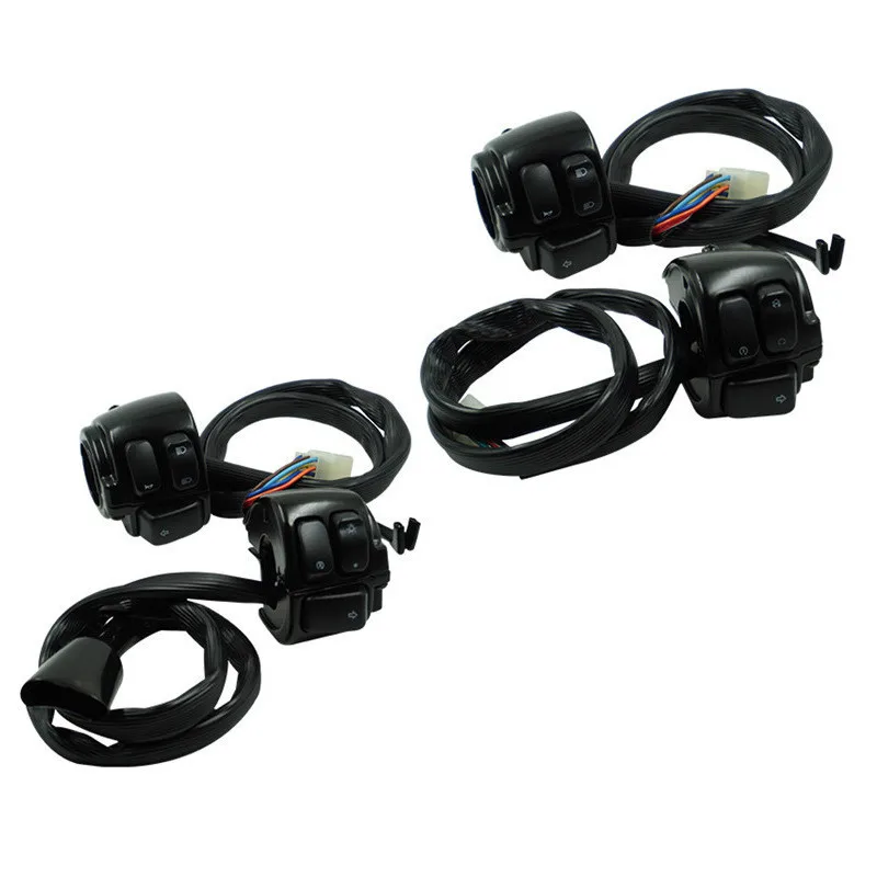 1 Pair 25mm Motorcycle Handlebar Control Switch Kill Start Turn Signal Switch Button With Wiring Harness Motorcycle Switch