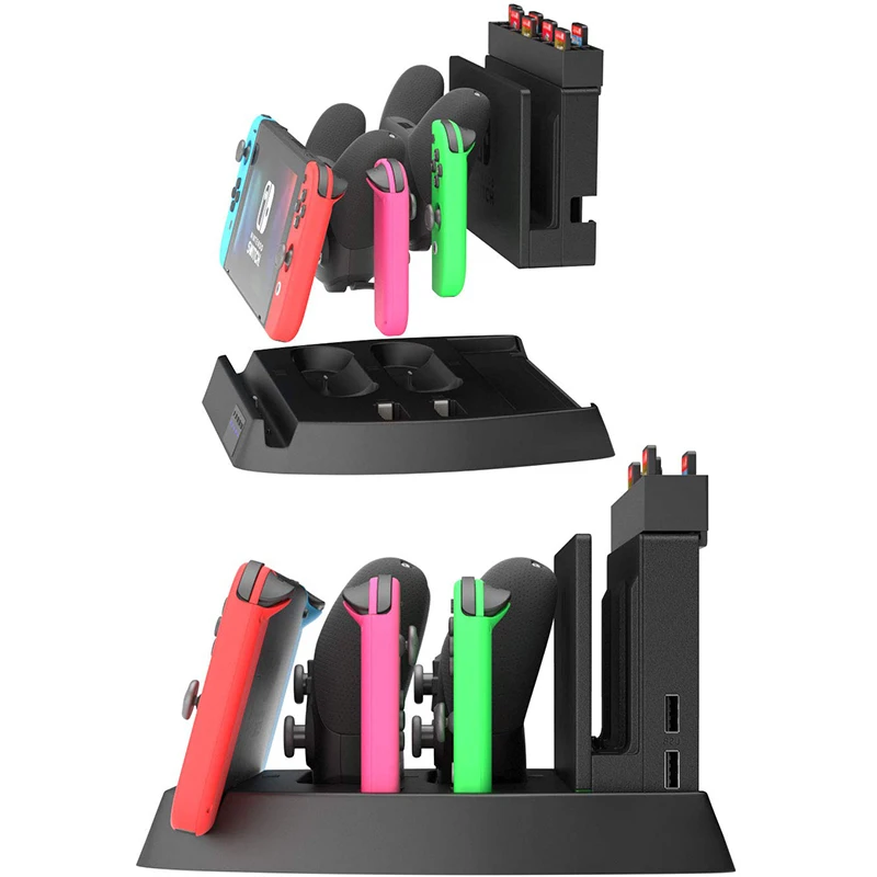 for NS Switch Console Pro Controller Charging Dock Stand 6 Game Disc Storage for Nintendo Switch Nintendoswitch NS Accessories