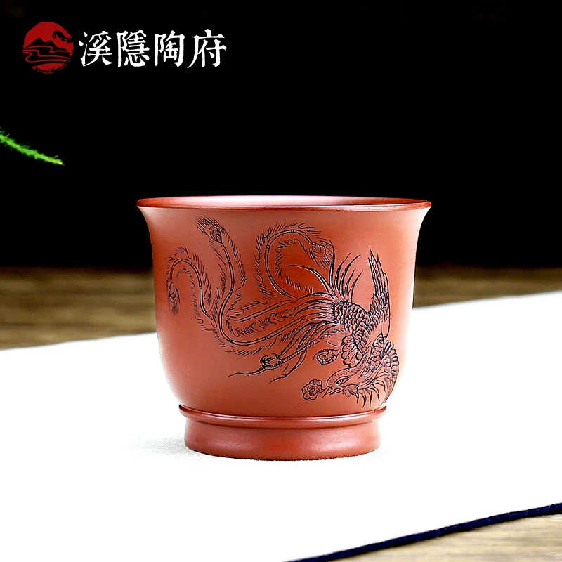 |Stream hidden TaoFu yixing purple sand sample tea cup masters all hand longfeng masters cup cup to kung fu tea cups