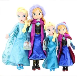 Disney Movie Frozen Plush Doll Elsa Anna Princess 40CM 50CM Stuffed Plushie Kids Pillow Birthday Toy