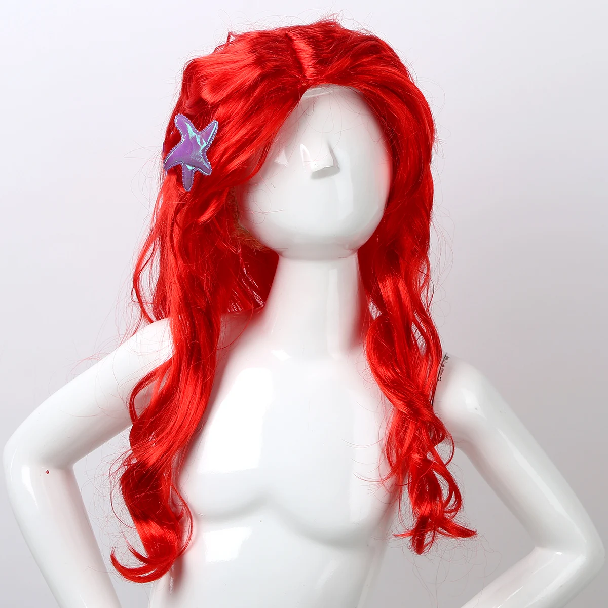 Kinder Mädchen Meerjungfrau Prinzessin Kleid up Red Perücken Haar mit Starfish Haar Clip Headwear Halloween Anime Cosplay Kostüm Zubehör