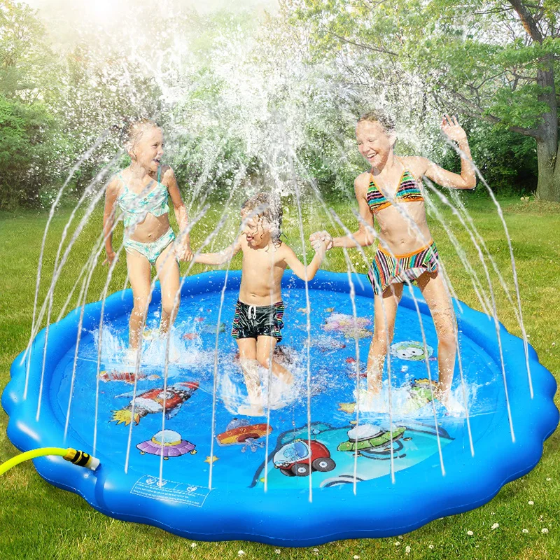 

170cm Inflatable Spray Water Cushion Summer Kids Pets Play Water Mat Lawn Games Pad Sprinkler Play Toys Outdoor Tub Swiming Pool