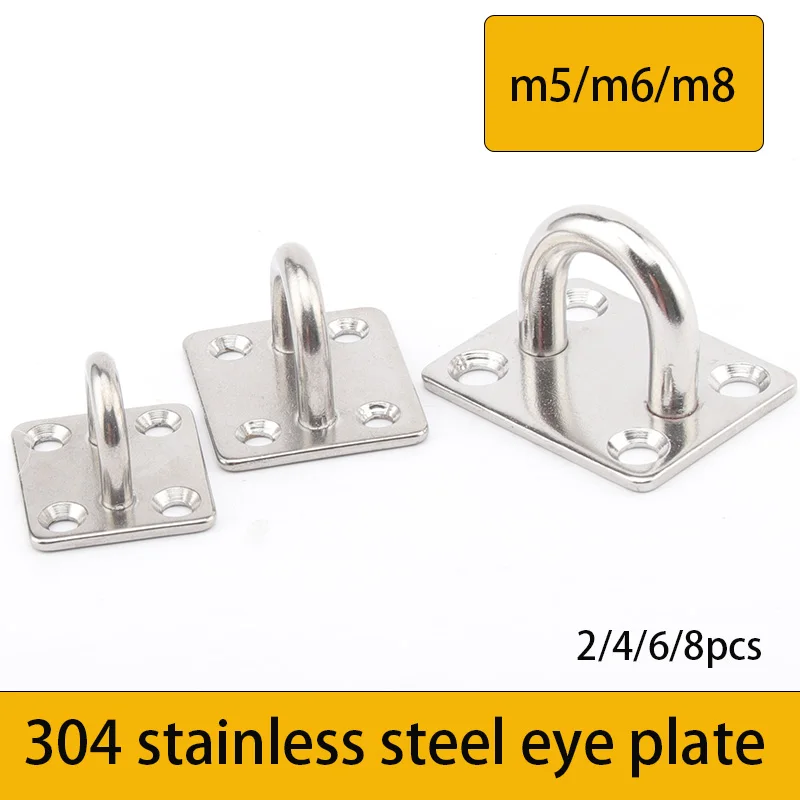 

2/4/6/8PCSM5M6M8304 stainless steel hook pad, eye plate, marine hardware hook, with screws