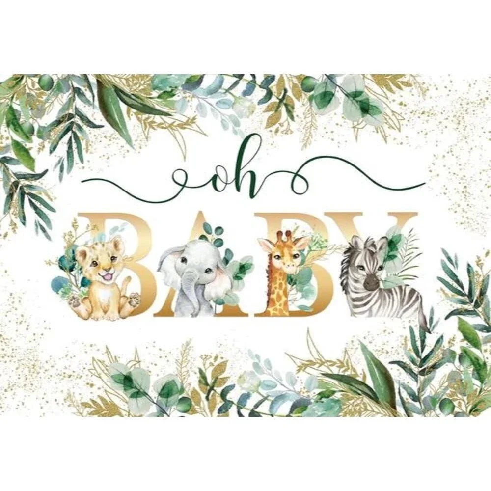 오 베이비 샤워 배경, 정글 동물 사파리, 남아 생일, 성별 공개, 신생아 배경, 포토폰, 사진 소품