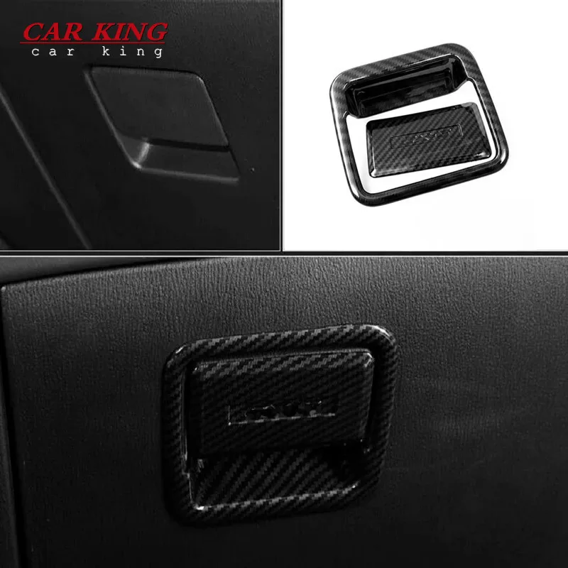 

ABS Carbon Car Glove Box Copilot Storage Switch Handle Sequins Stickers Trim Cover For MAZDA CX-5 CX5 2017 2018 2019 Accessories